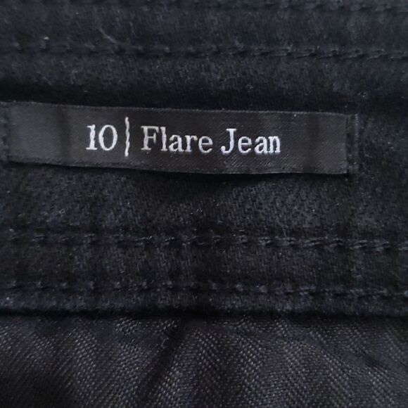Talbots Denim Womens 10 Black Flared Pants Stretch Jeans Cottagecore Casual - Picture 7 of 10